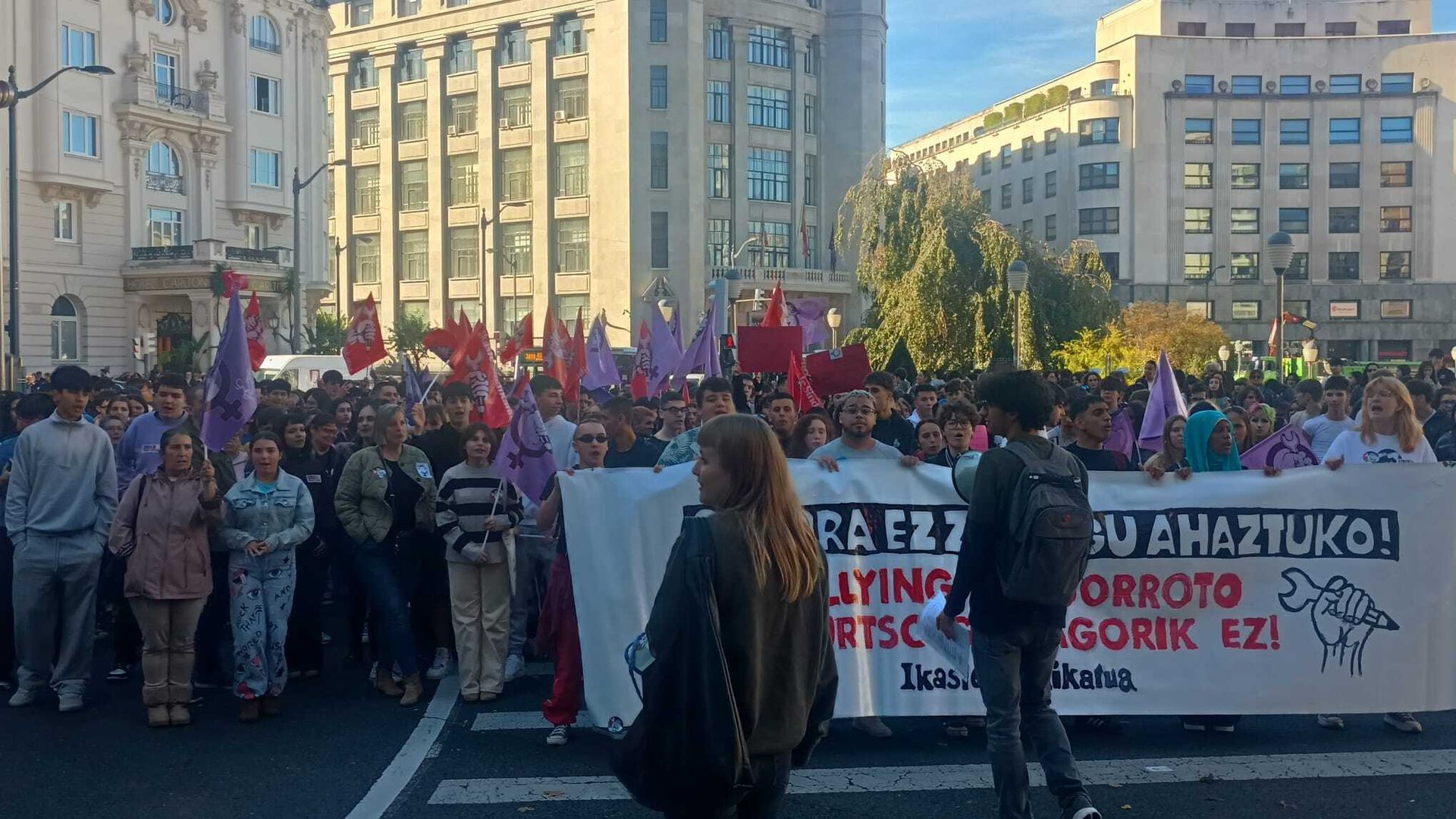 Manifestación en Bilbao contra el bullying tras el caso de Sandra Peña