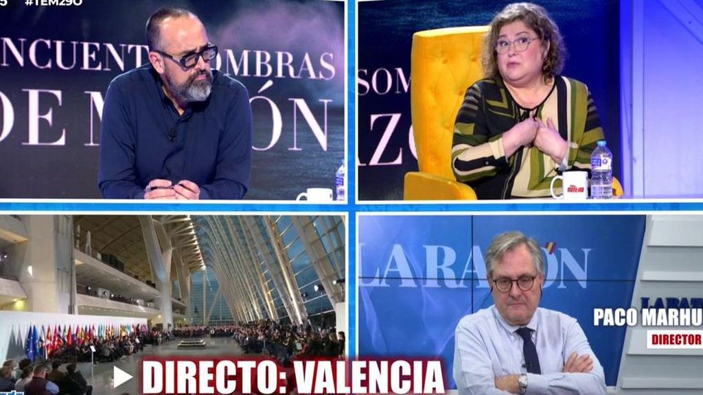 Paco Marhuenda defiende a Mazón tras ser llamado "asesino" en el funeral de Estado y una representante de víctimas de la DANA le rebate