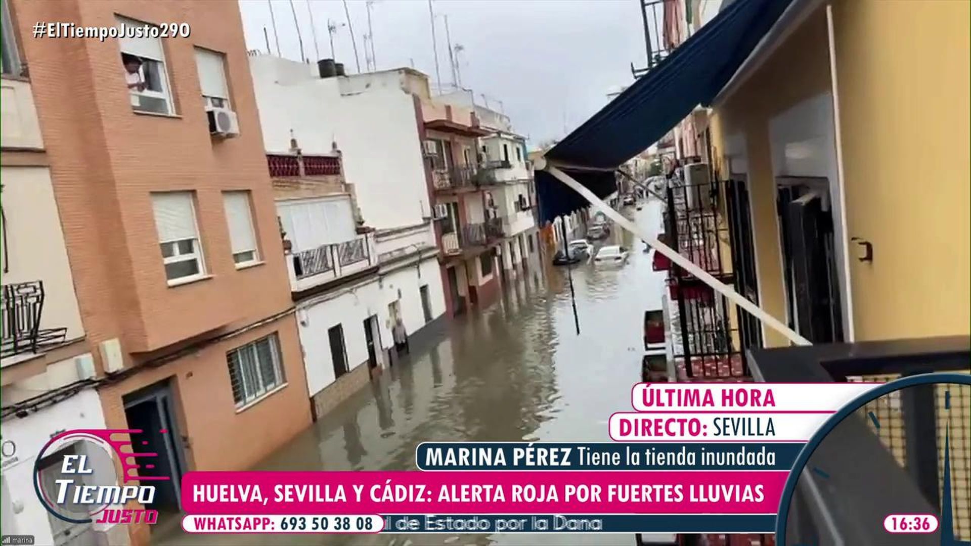 Marina muestra cómo están las calles en Sevilla