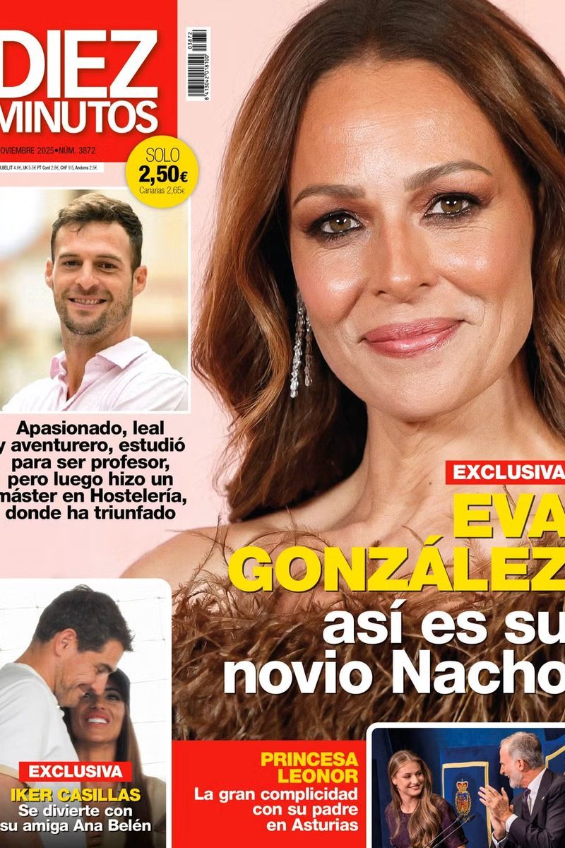 Nacho, el nuevo novio de Eva González, en la portada de Diez Minutos