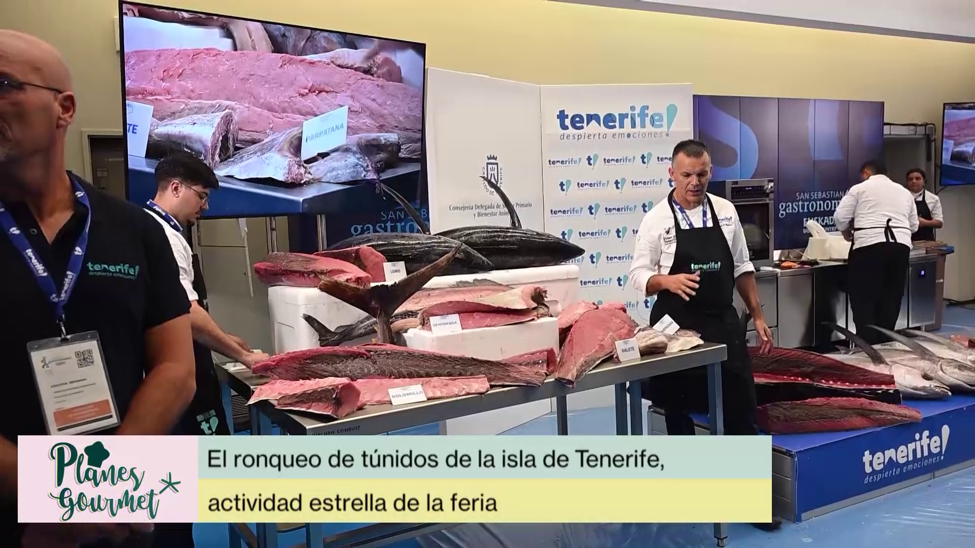 Ronqueo de túnidos en el stand de Tenerife en Gastronomika 2025