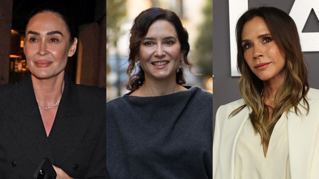 Vicky Martín Berrocal, Isabel Ayuso y Victoria Beckham, en un montaje de fotos