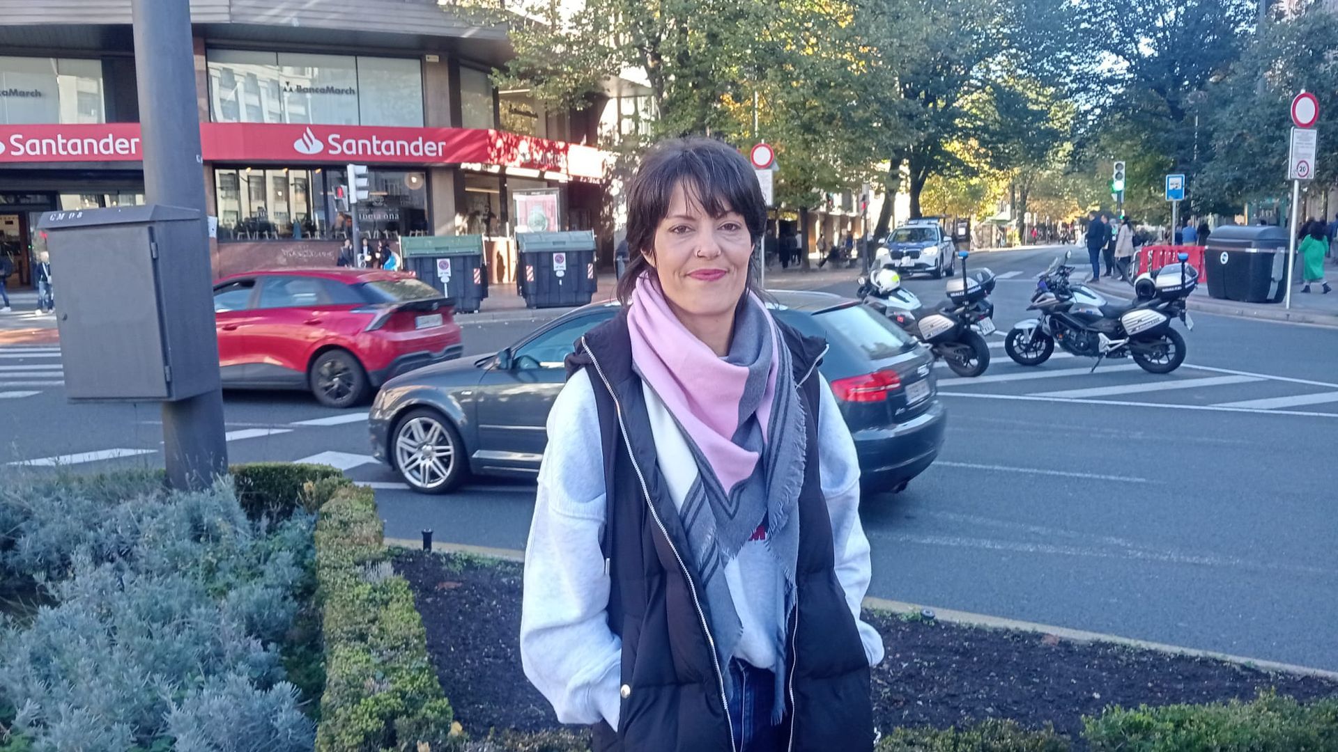 Virginia Fernández acudió este martes a la manifestación de Bilbao contra el Bullying