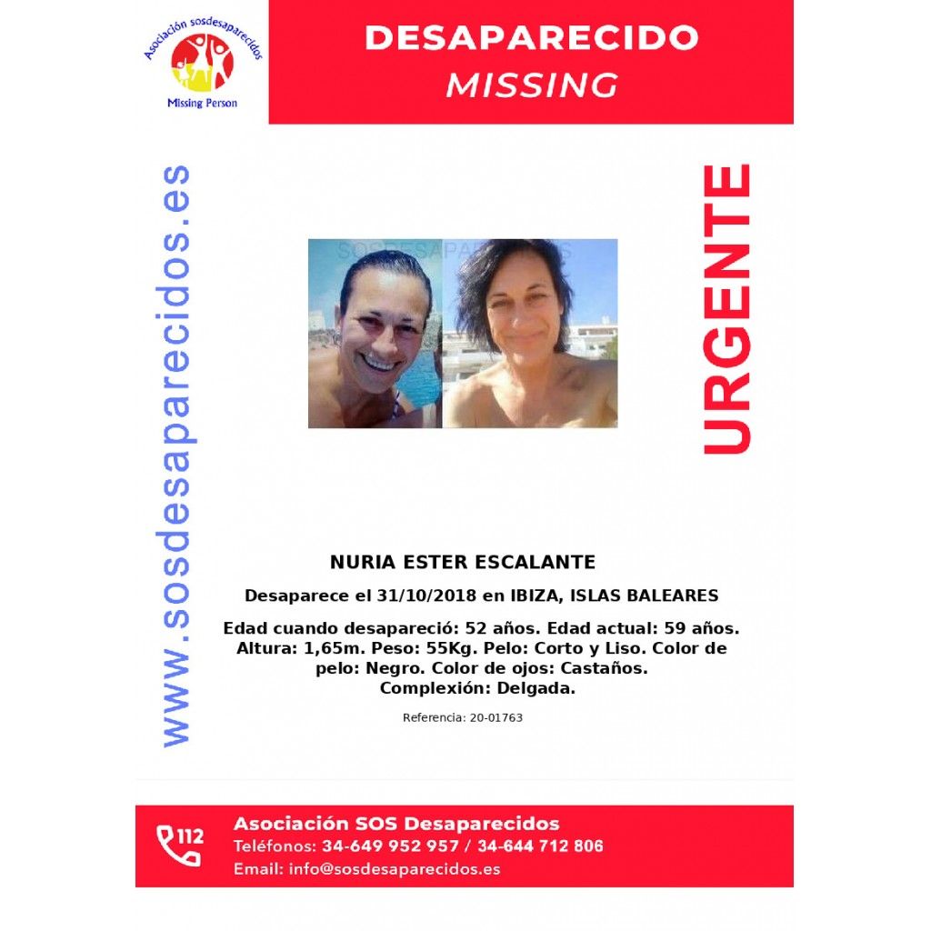 Cartel de búsqueda de Nuria Ester Escalante