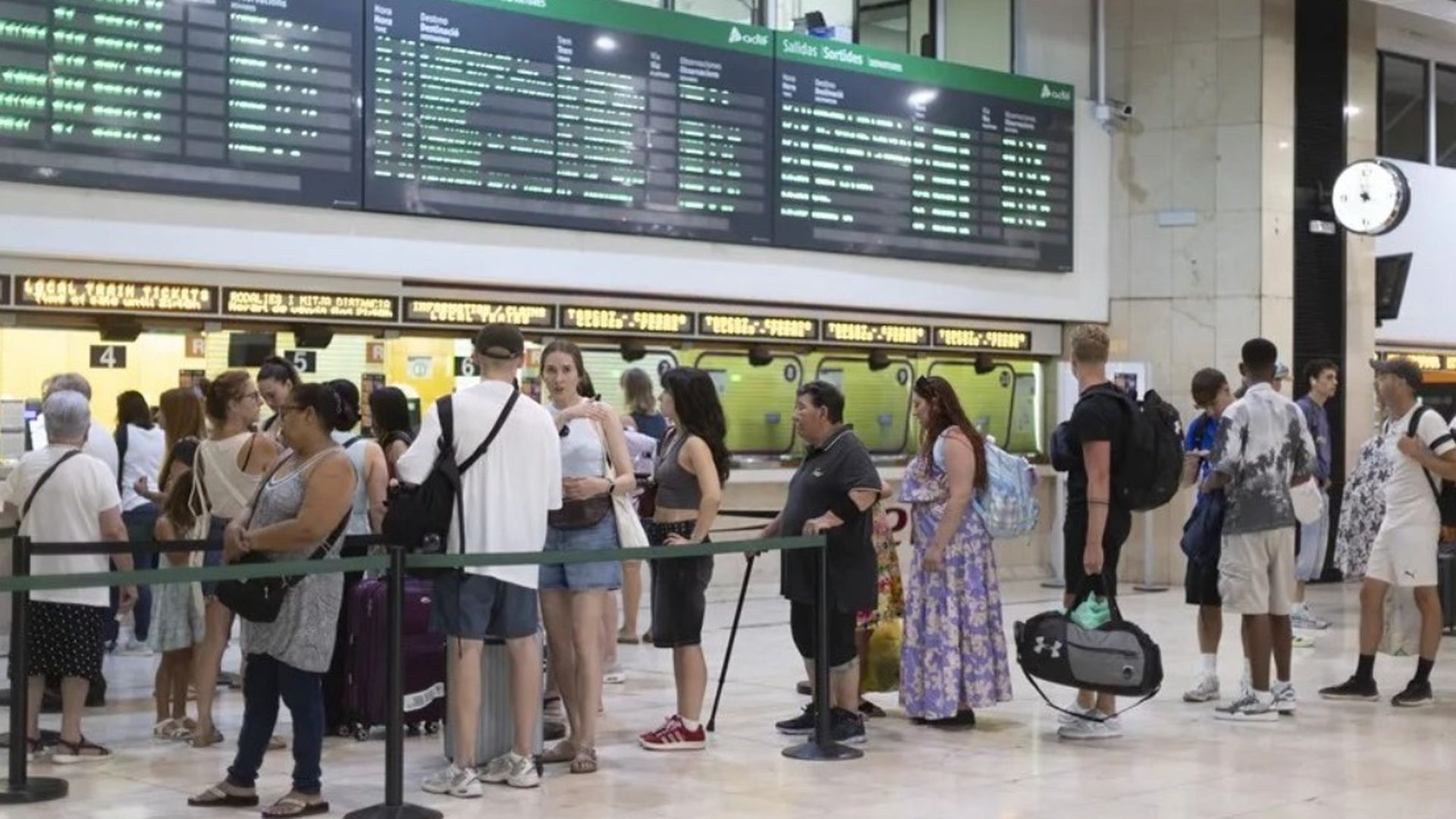 Estación de trenes en Barcelona Sants