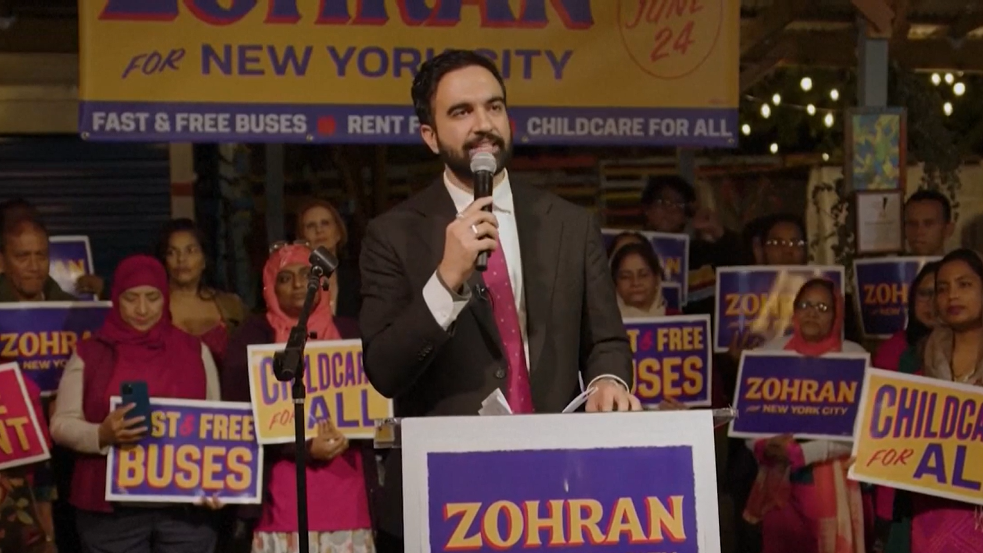 El candidato socialista radical, Zorhan Mamdani, durante su campaña El candidato socialista radical, Zorhan Mamdani, durante su campaña