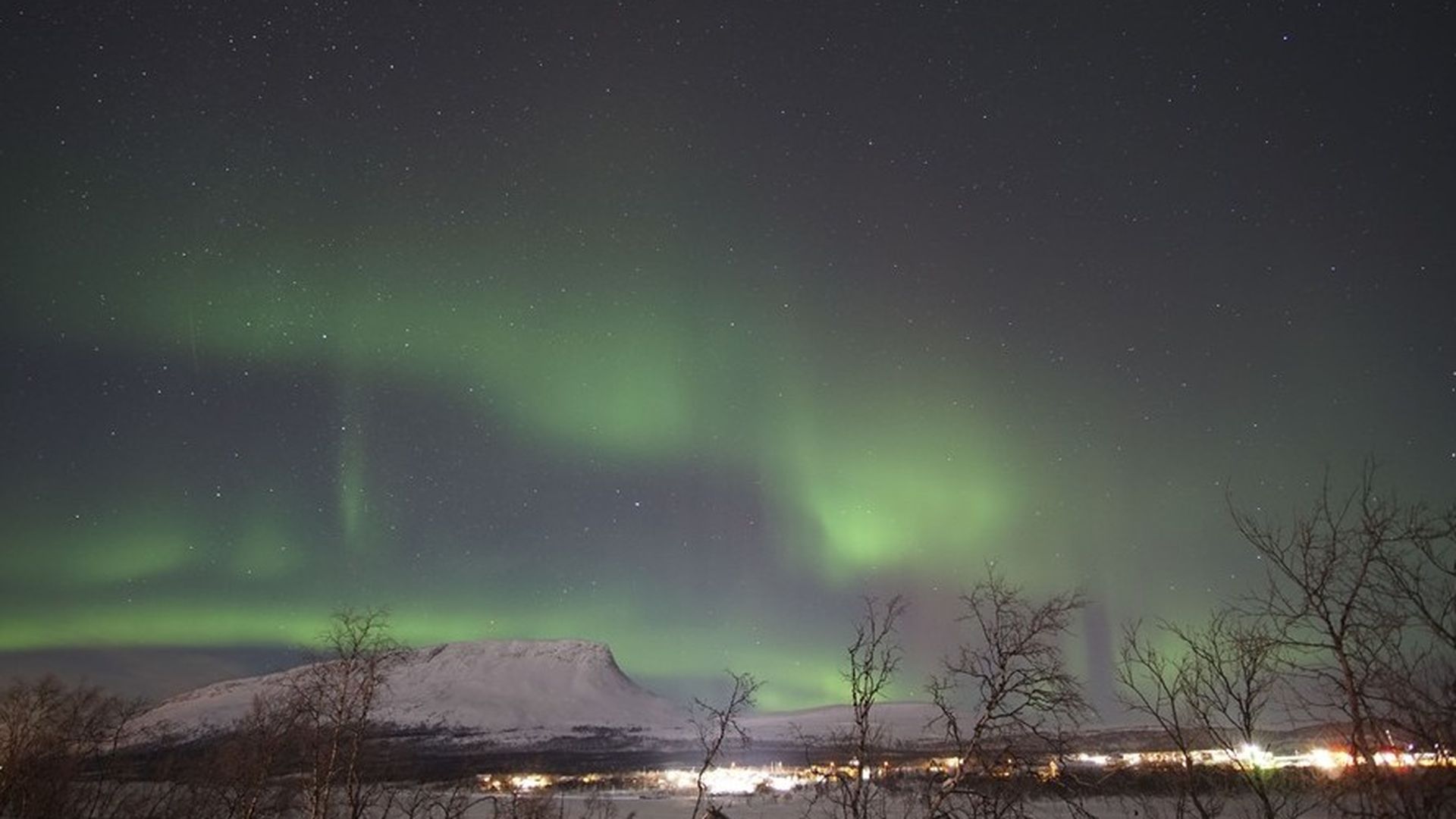 Imagen de una aurora boreal en Finlandia