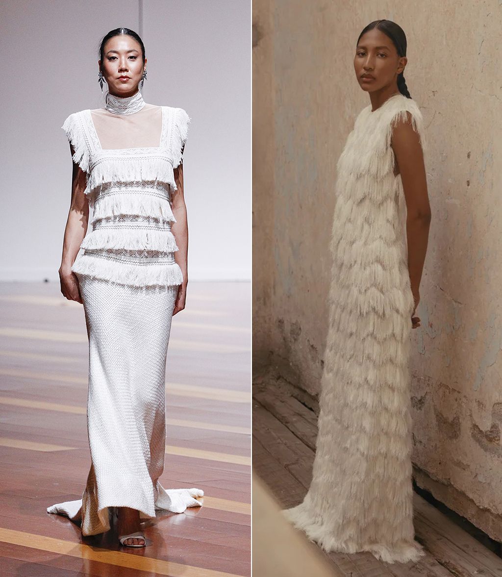 Vestidos de novia con flecos