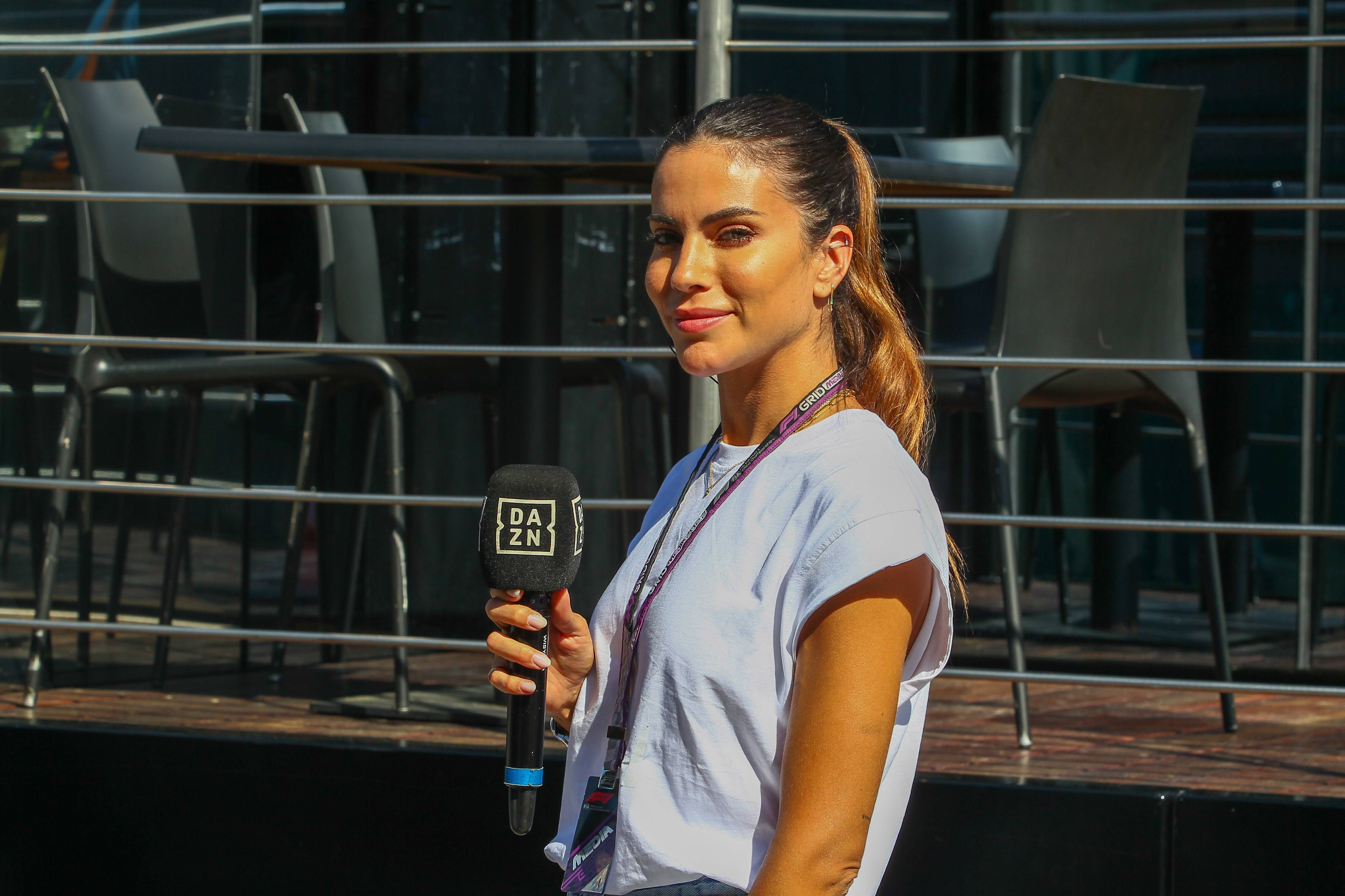 Melisssa Jiménez, en un Gran Premio de Fórmula 1.