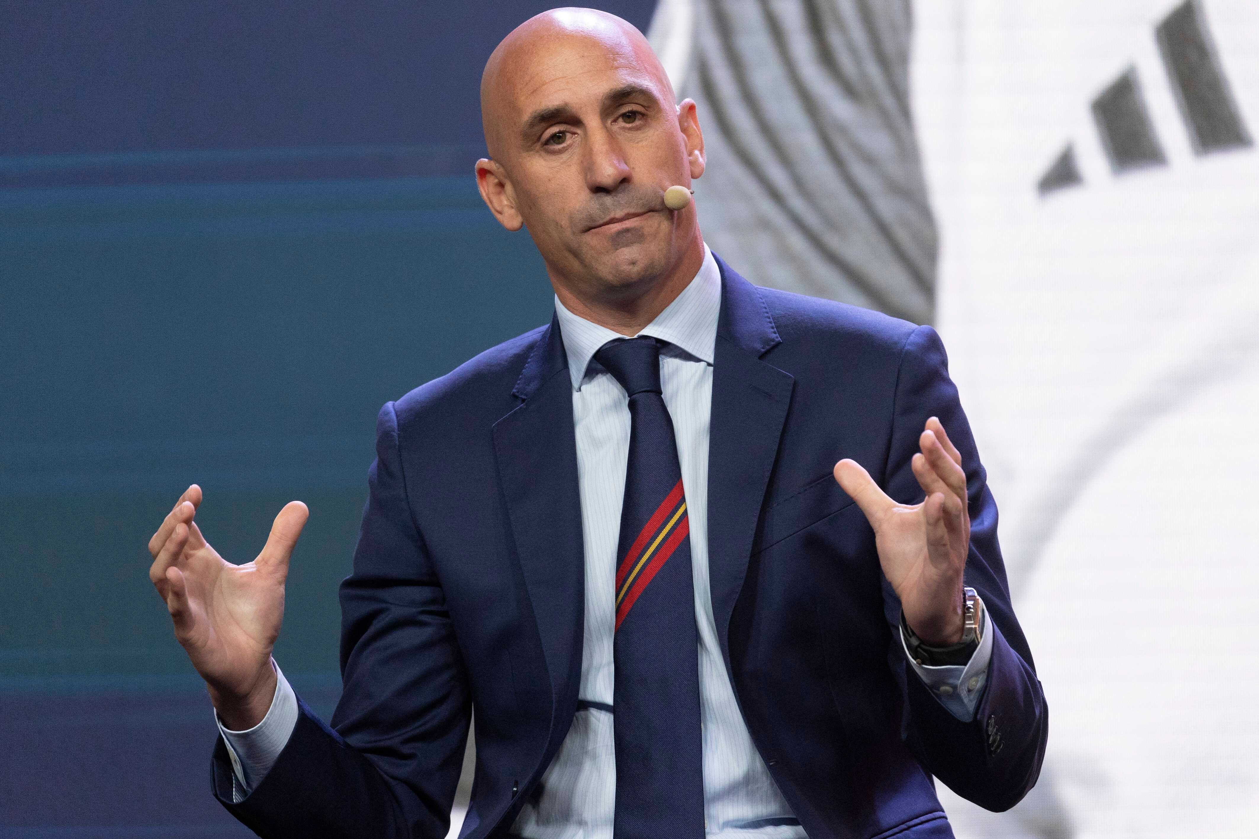 Luis Rubiales, en una rueda de prensa de la selección.