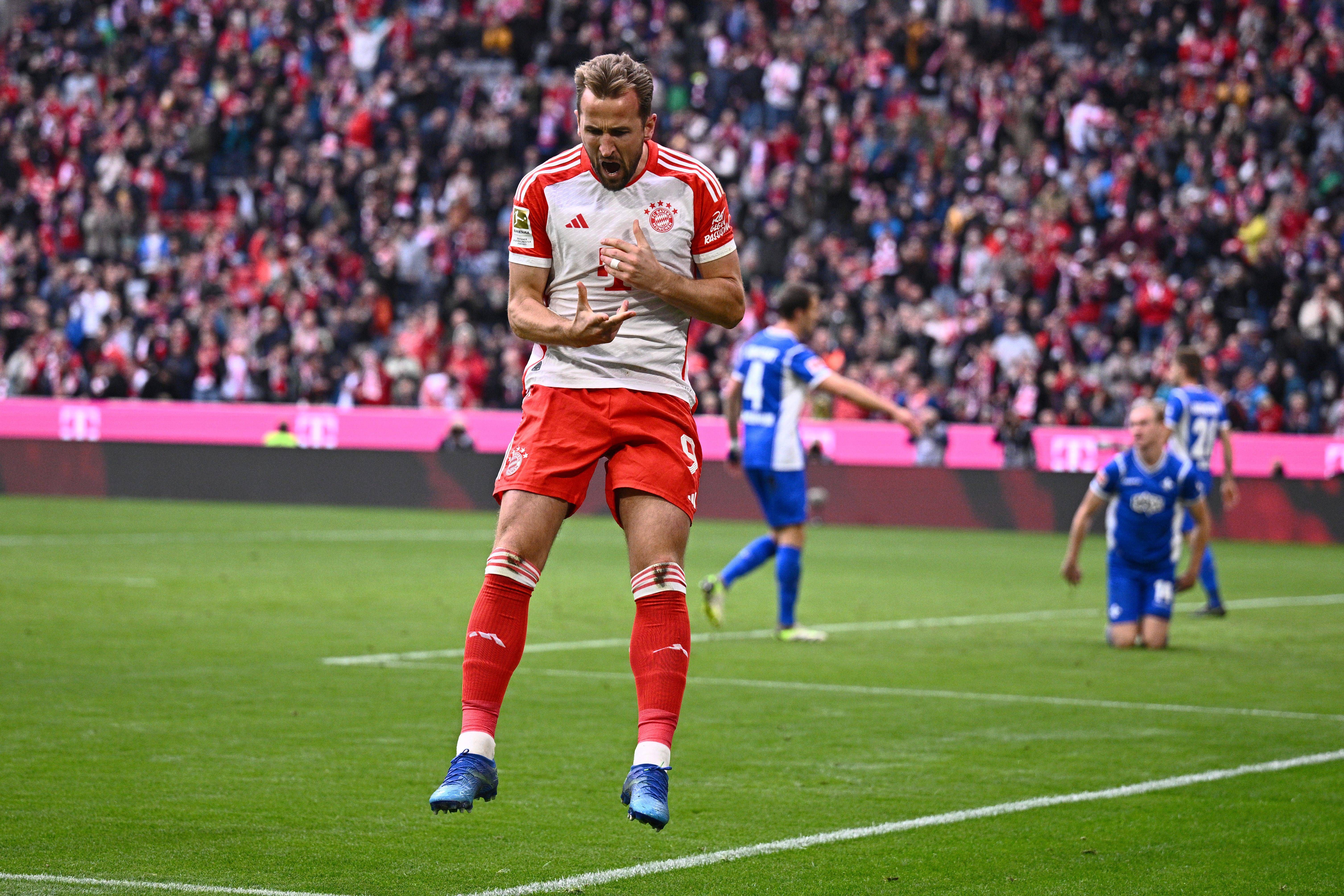  Harry Kane celebra un gol con el Bayern de Múnich.