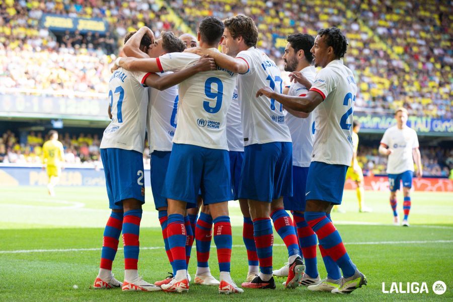 Los jugadores del Barcelona celebran un gol ante el Villarreal (Foto: LaLiga).