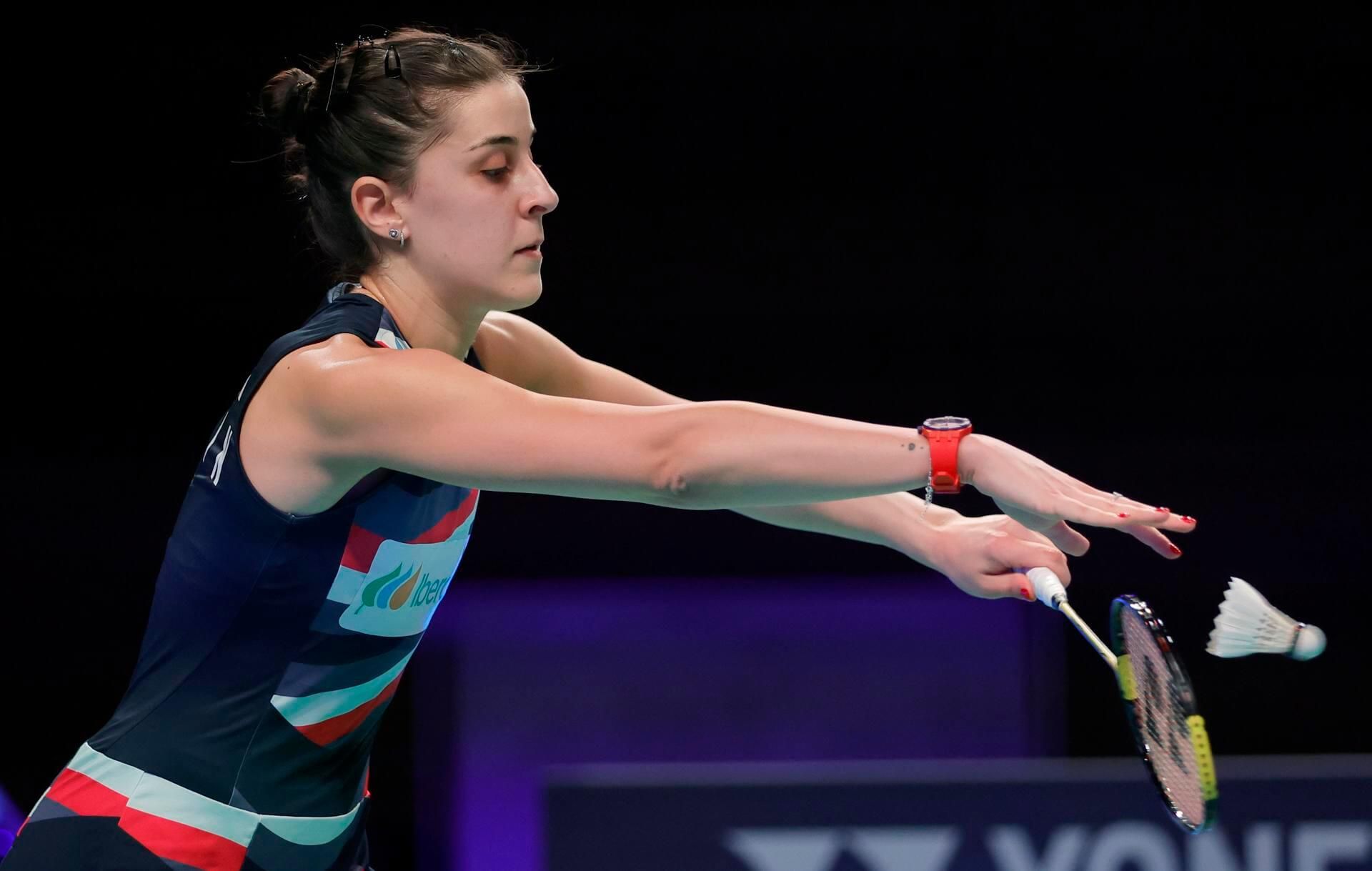  Carolina Marín, durante la final del Europeo disputado en Alemania ante Kirsty Gilmour (foto: EFE)