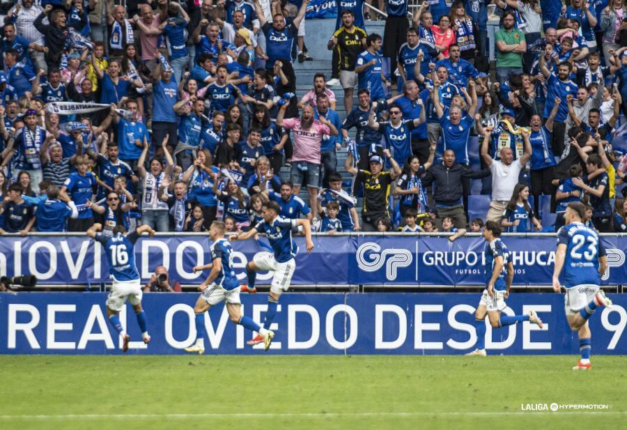Alemao celebra su gol al Espanyol en el play off.