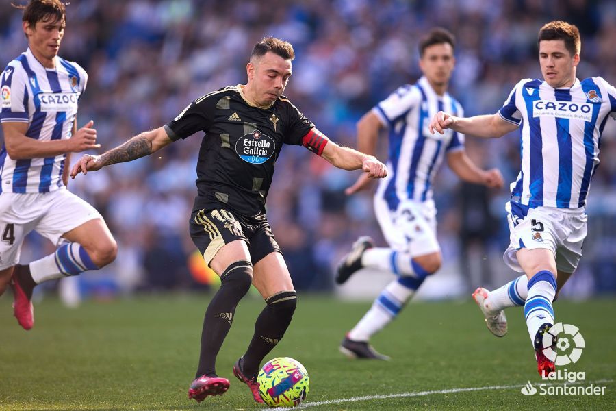  Aspas, durante el Real Sociedad-Celta.