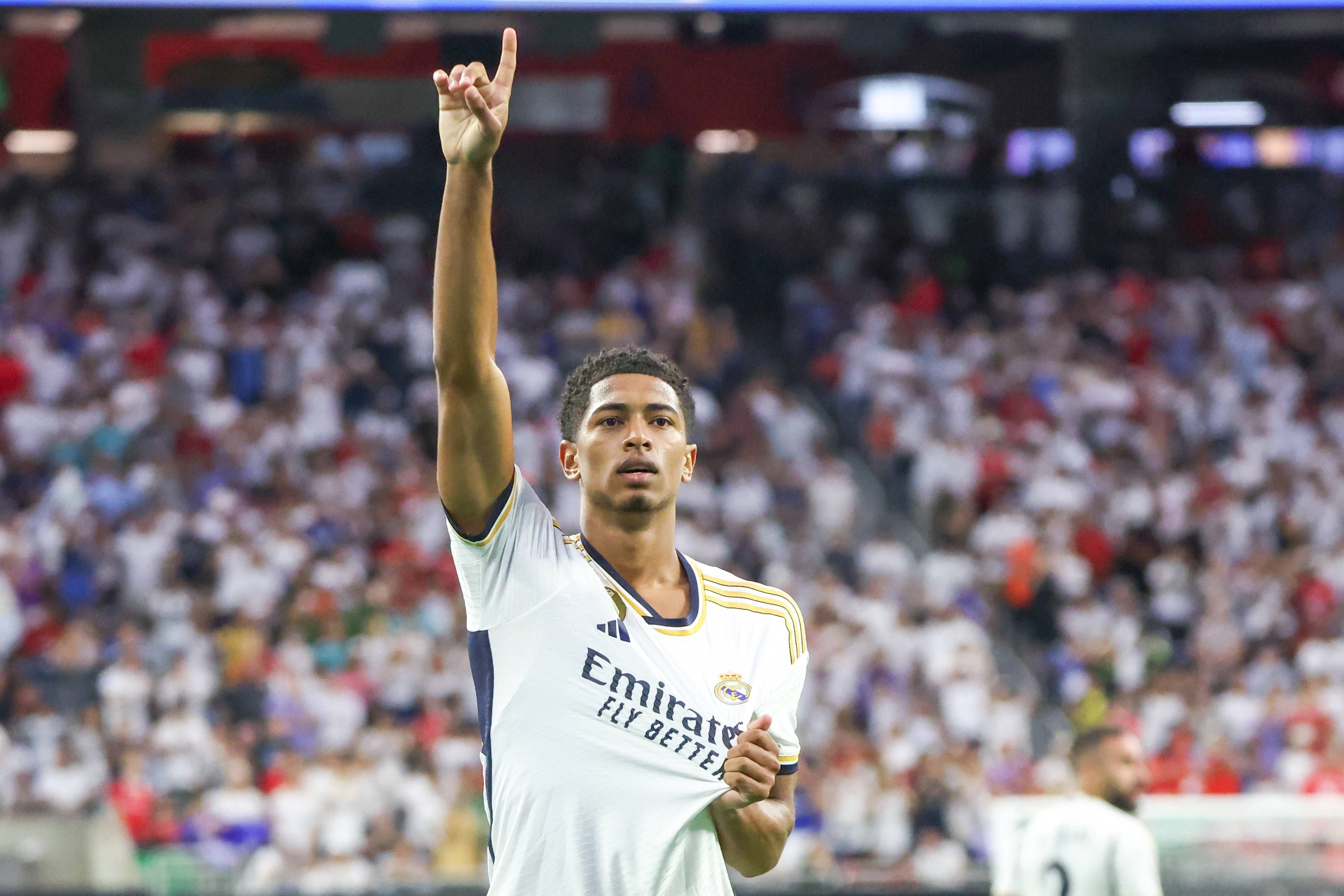  Jude Bellingham celebra su primer gol con el Real Madrid en pretemporada.