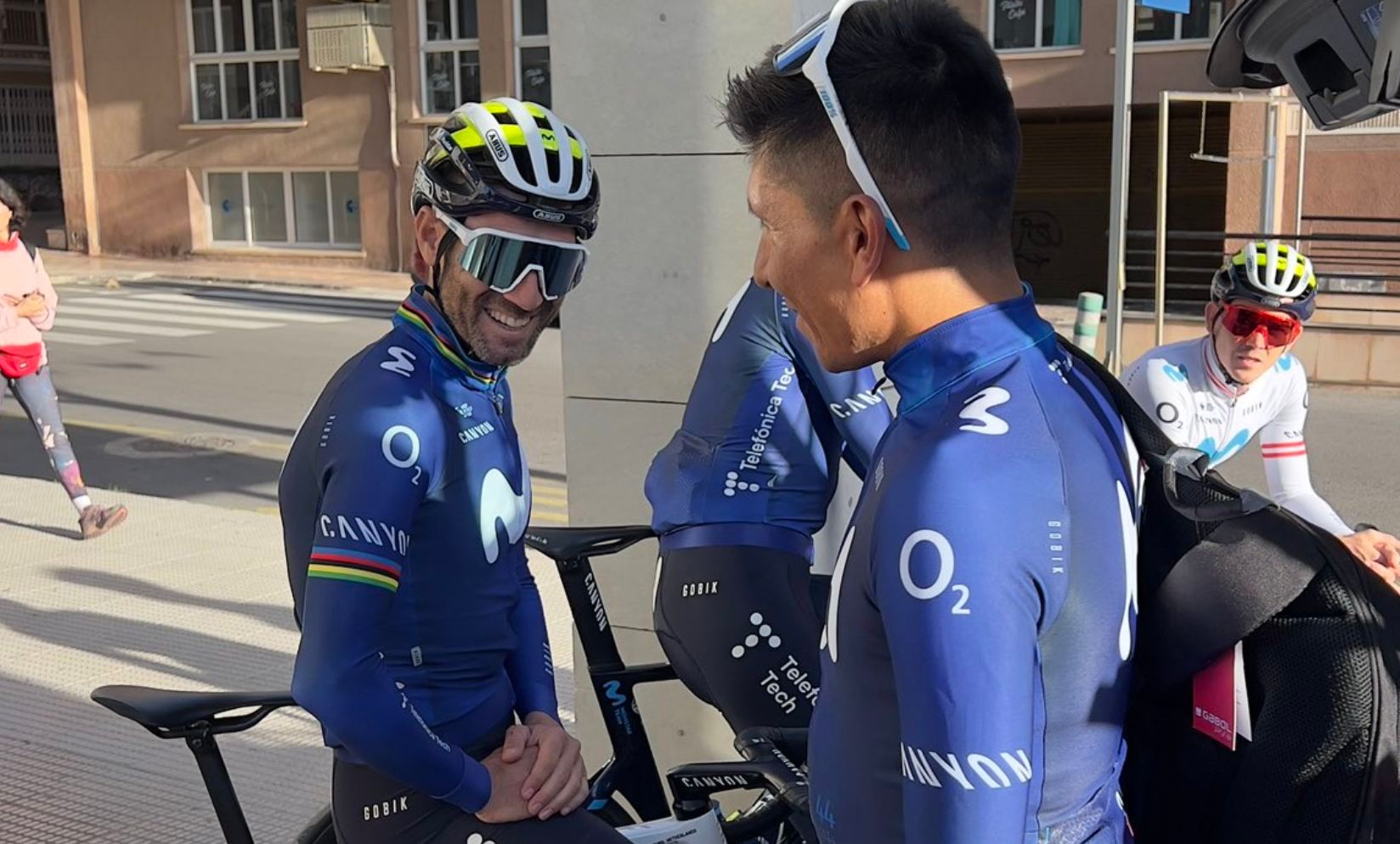  Alejandro Valverde y Nairo Quintana, con el Movistar Team.