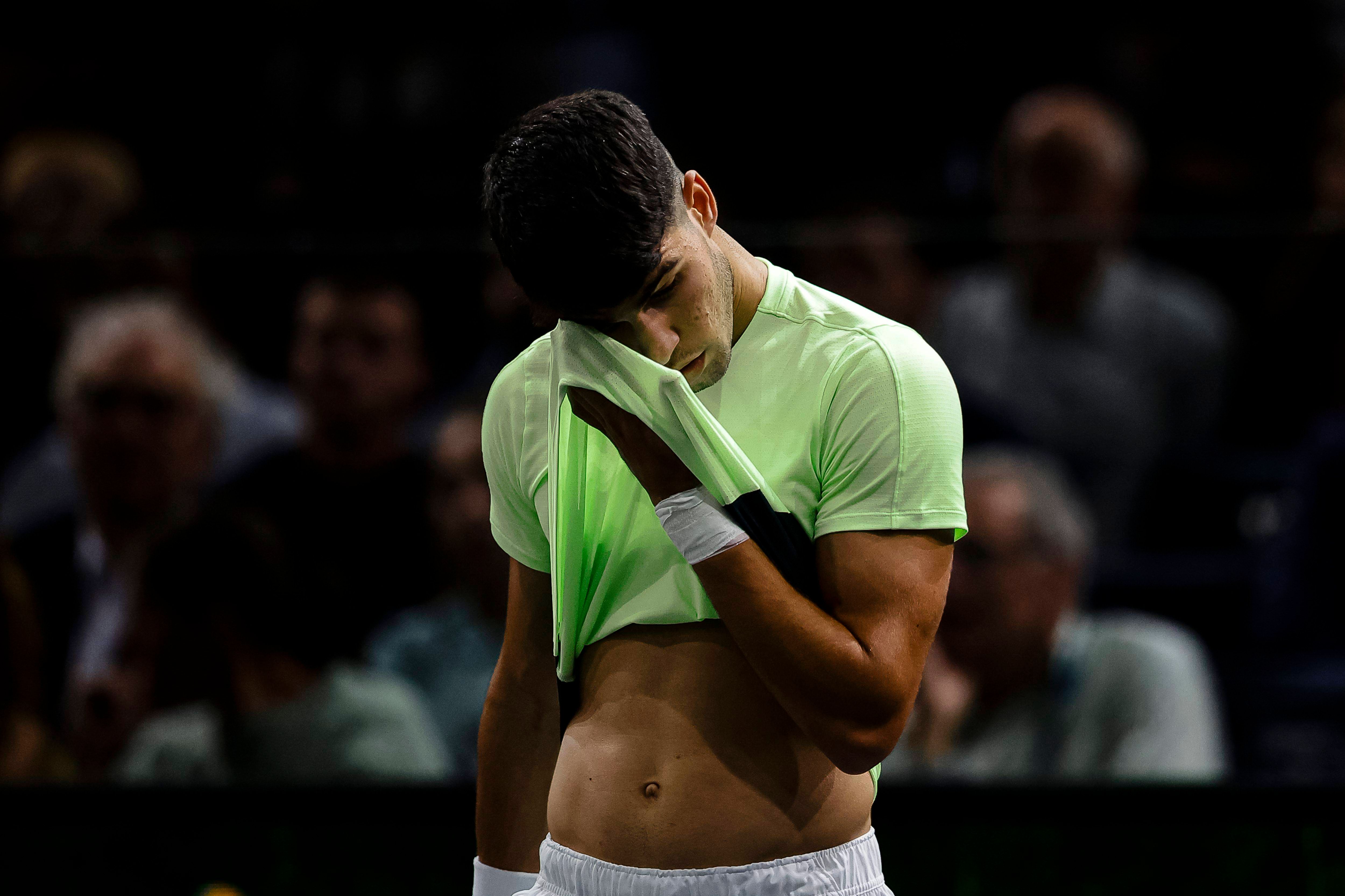 Carlos Alcaraz, en su debut con derrota en París.