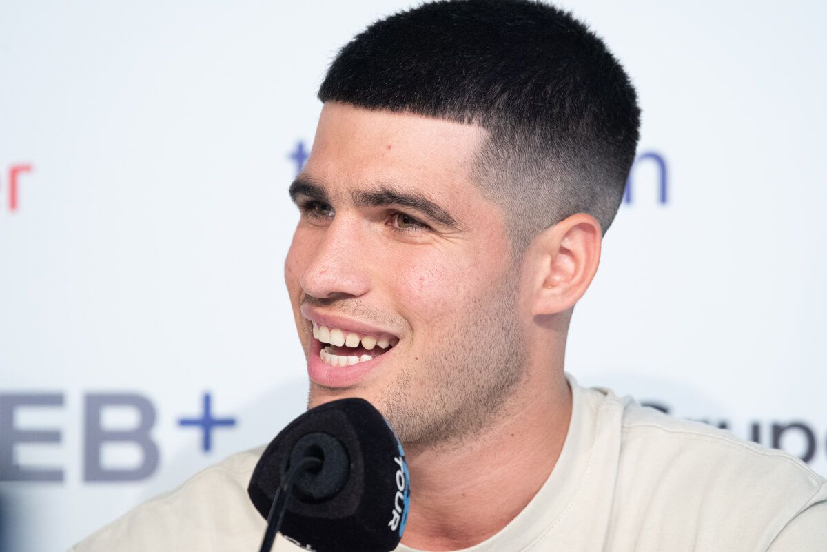  Carlos Alcaraz, durante la rueda de prensa en Buenos Aires.