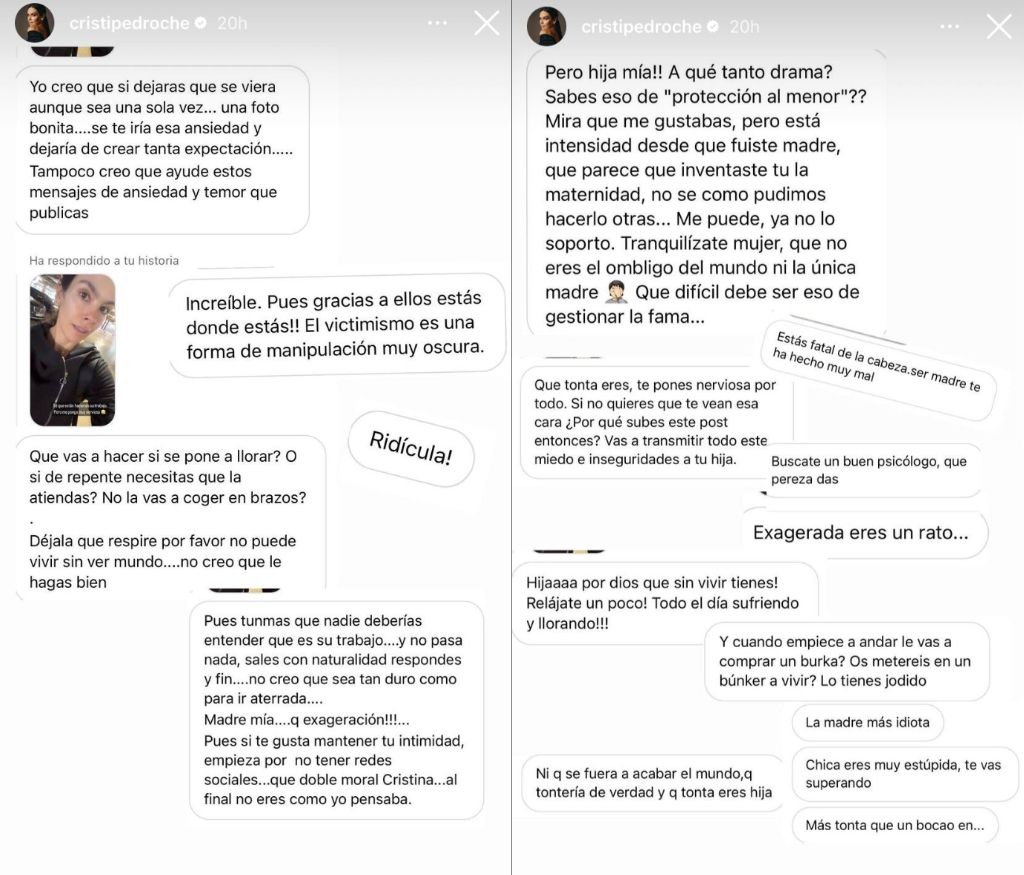 Comentarios recibidos por Cristina Pedroche en Instagram (@cristipedroche)