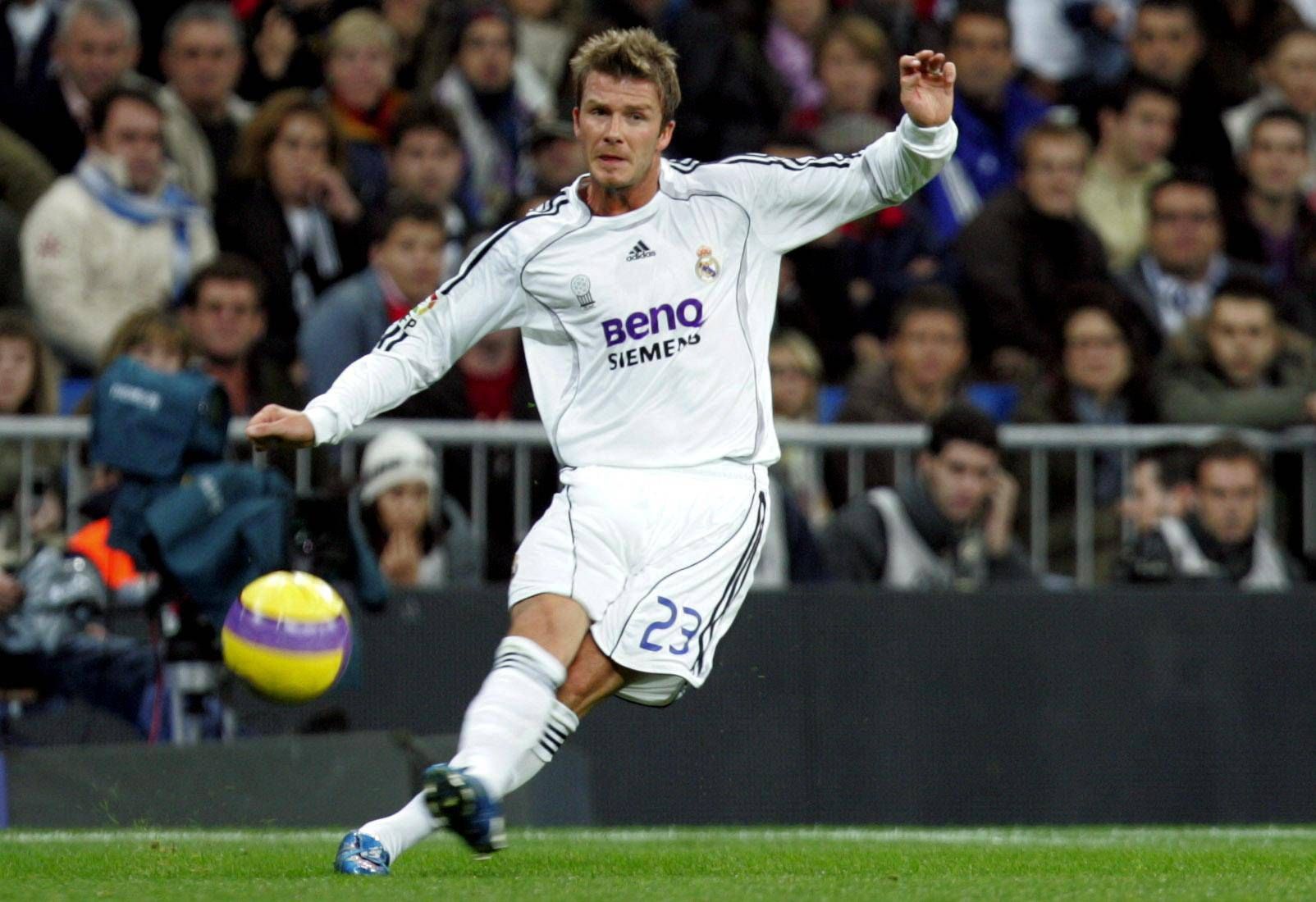  David Beckham en un partido con el Real Madrid (Cordon Press)