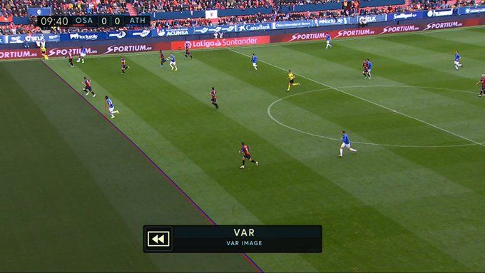  El fuera de juego que pitó Sánchez Martínez y por el que invalidó el gol de Raúl García.