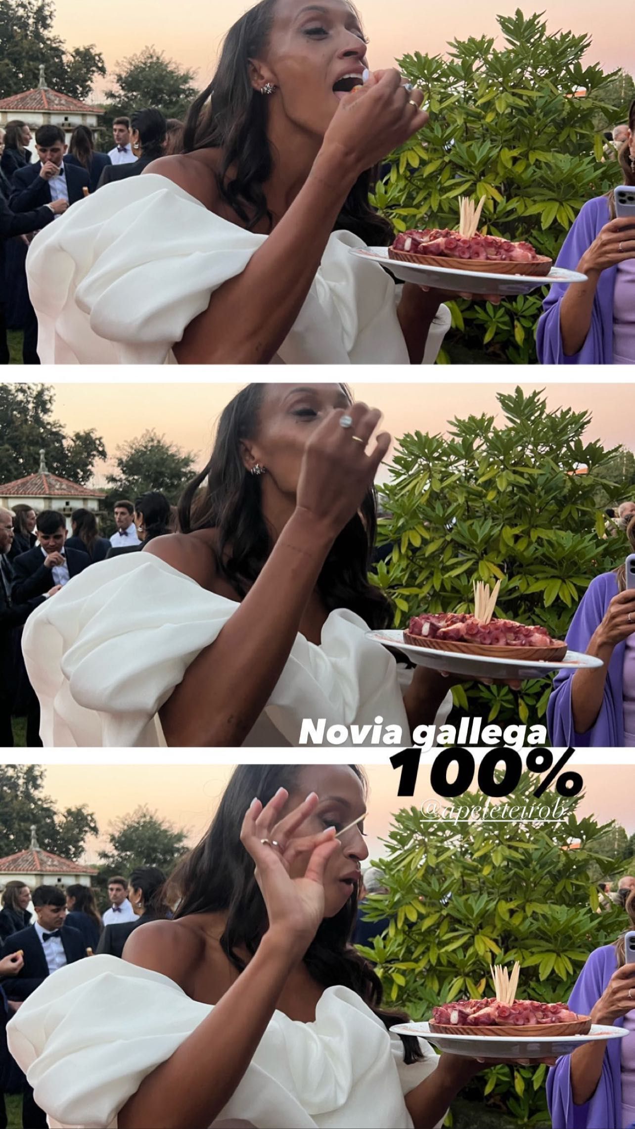 El pulpo no podía faltar en la boda de Ana Peleteiro. (Redes Sociales)