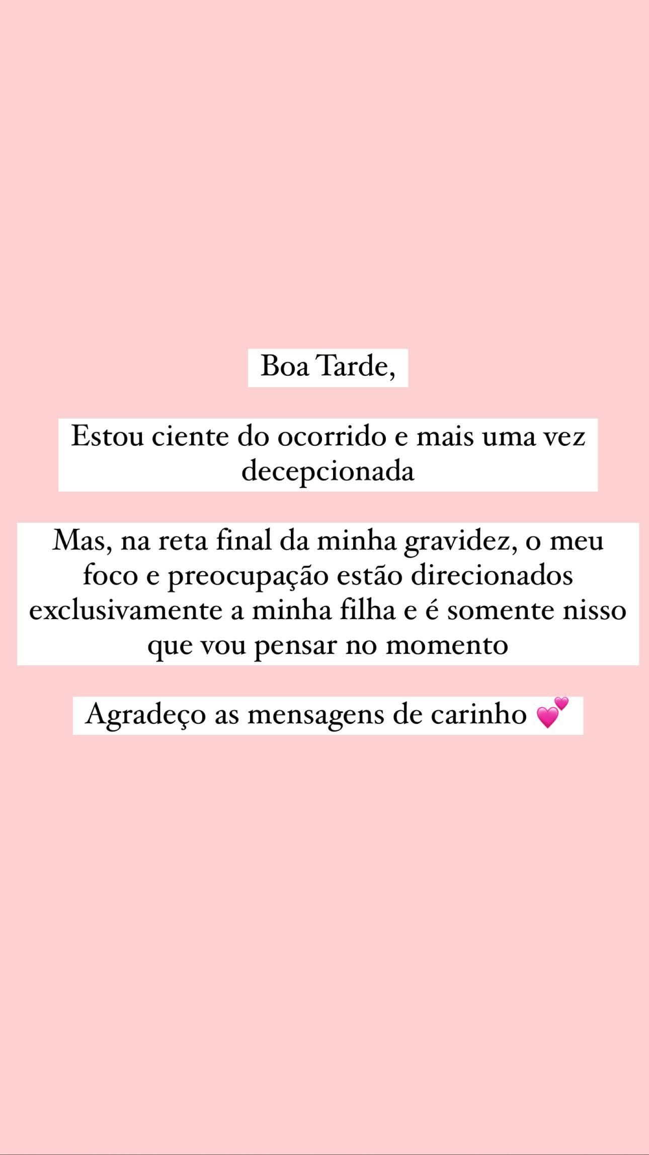 El stories de Bruna Biancardi hablando sobre las últimas imágenes de Neymar (@ brunabiancardi)