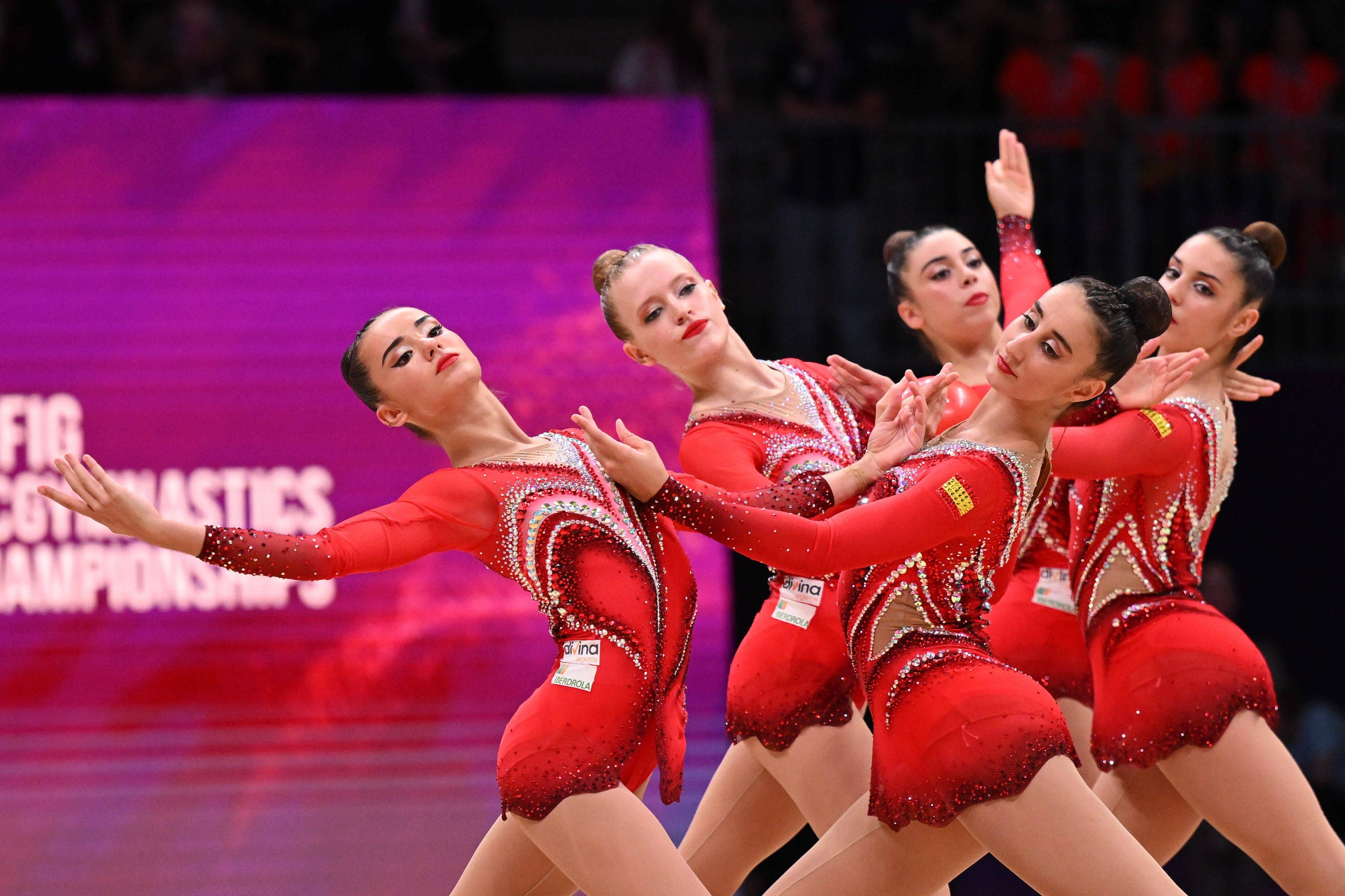  El equipo español de Gimnasia Rítmica.
