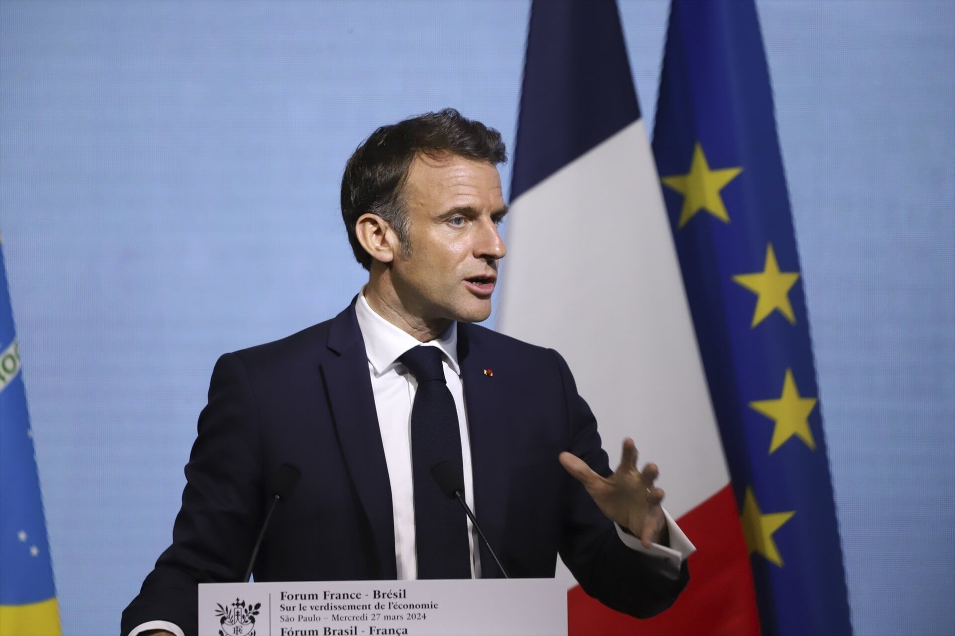 Macron, presidente de Francia, quiso resaltar que los JJOO de París serán muy seguros (foto: Euro