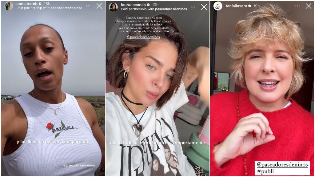 La promoción de 'Paseadores de Niños' (Fotos de @apeleteirob, @lauraescanes y @taniallasera en Instagram)