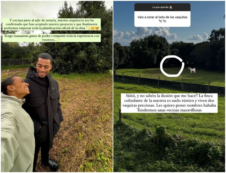  Ana Peleteiro y su marido en la finca donde edificarán su casa