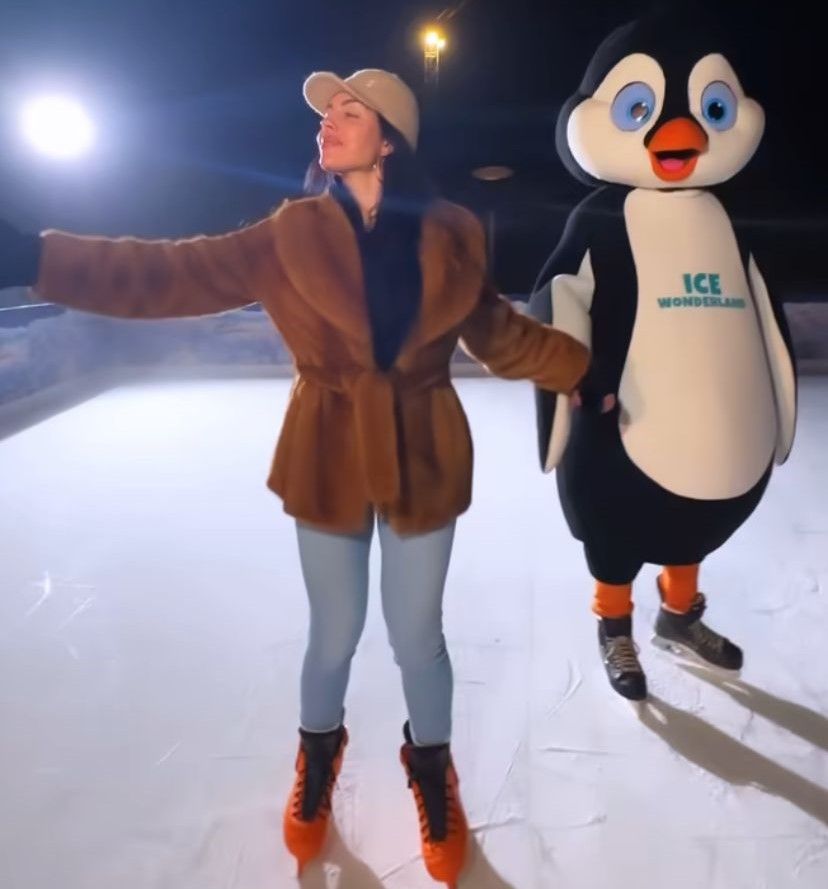  Georgina Rodríguz se divierte en la pista de hielo instalada en su jardín (@georginagio)