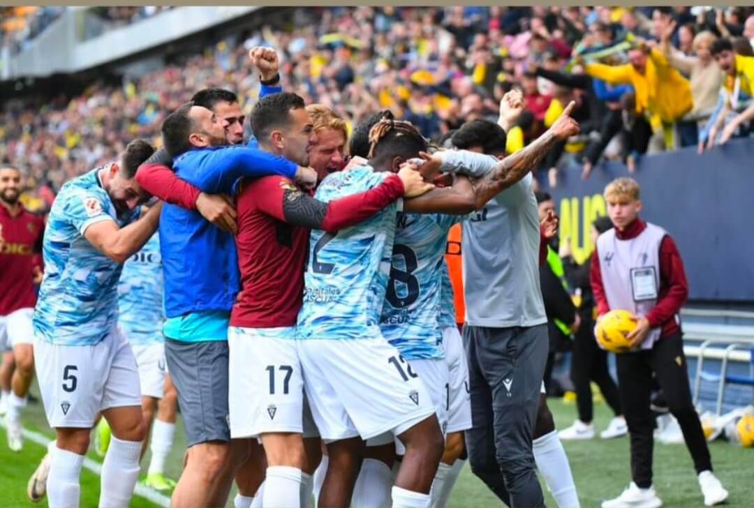  El Cádiz celebra un gol ante el Celta de Vigo en el Nuevo Mirandilla.