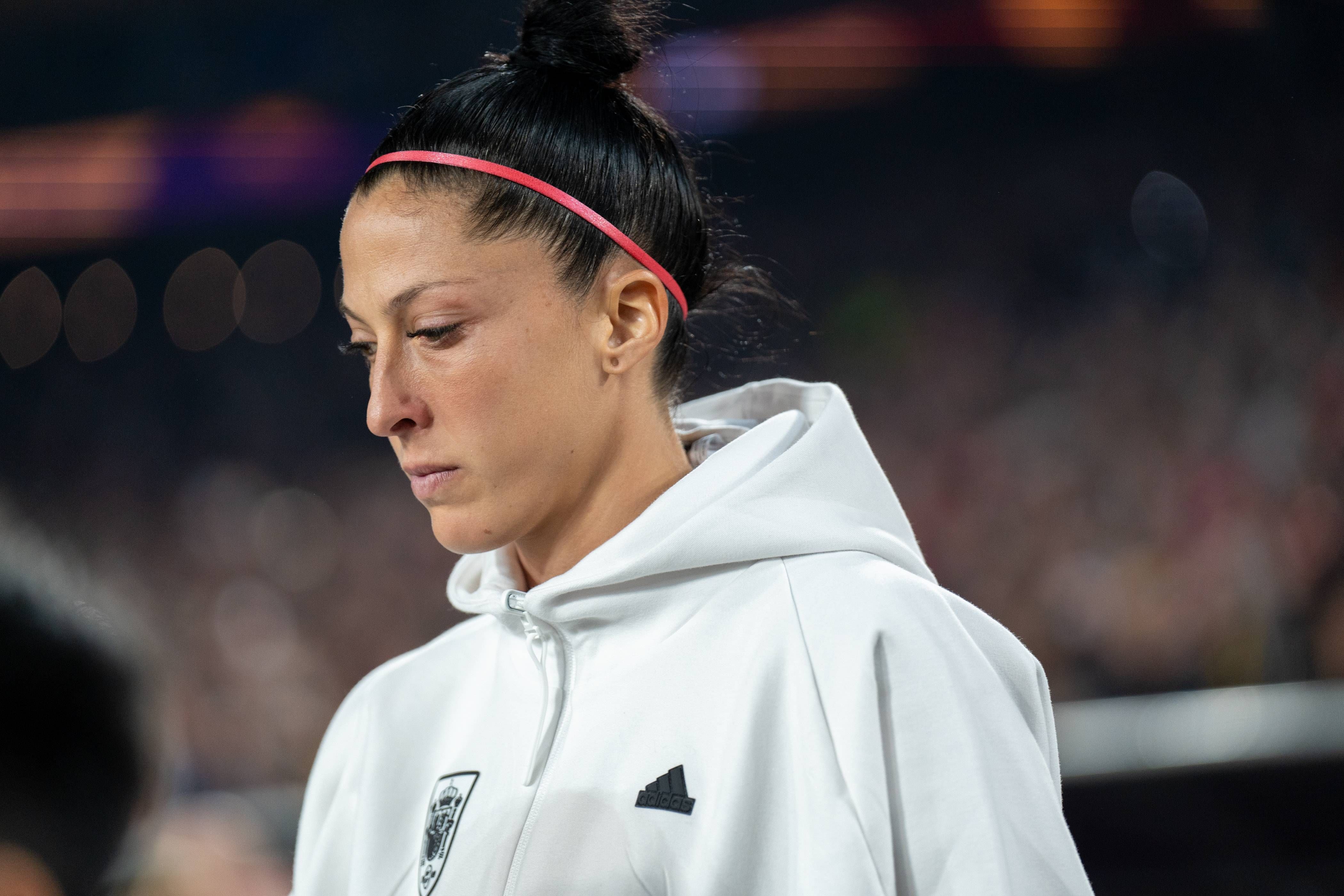 Jenni Hermoso, antes de un partido del Mundial.