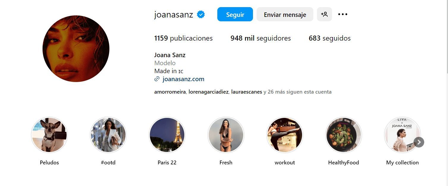  Joana Sanz vuelve a las redes (Captura de su perfil de Instagram)