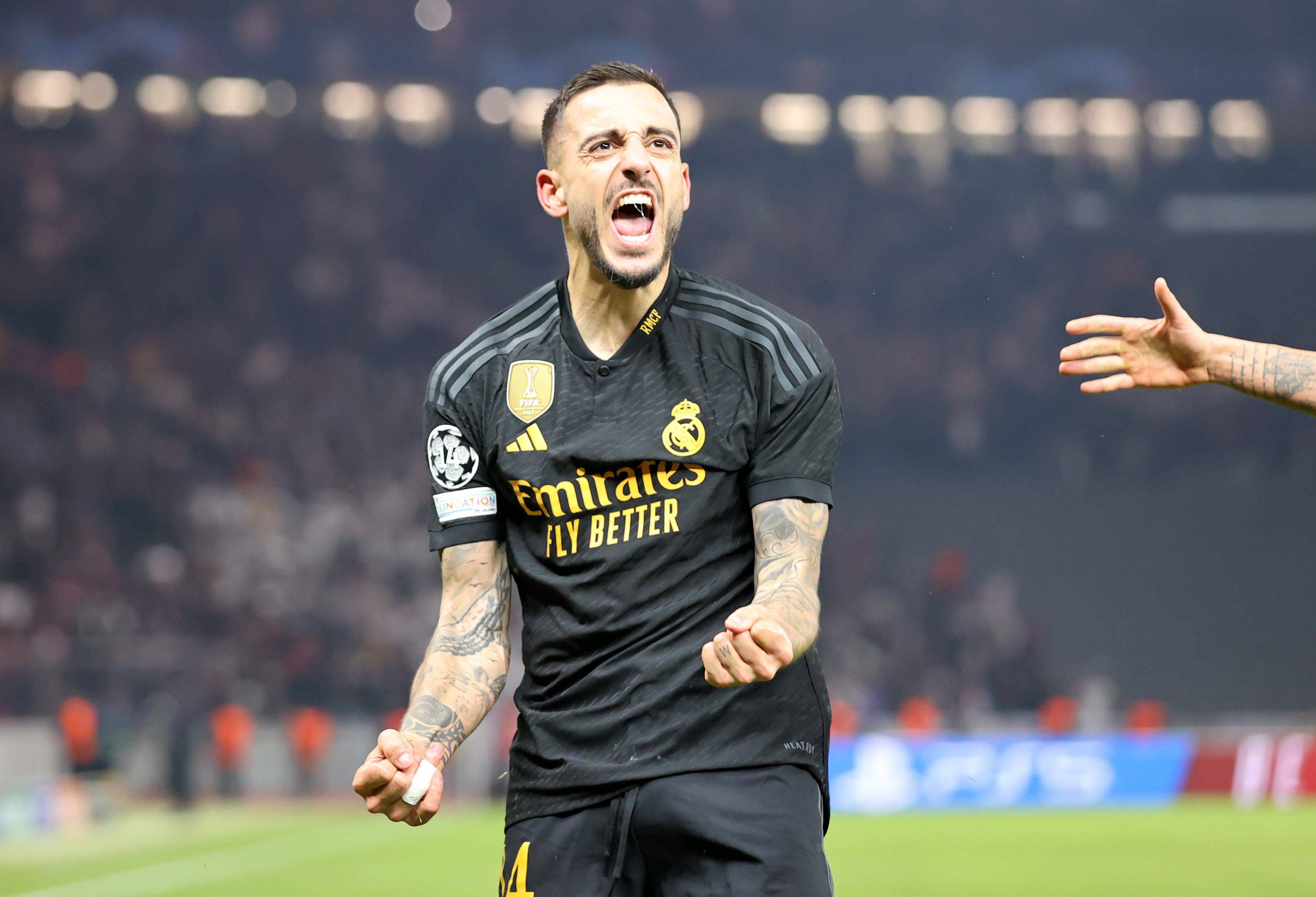 Joselu celebra uno de los goles anotados en Berlín (Cordon Press)