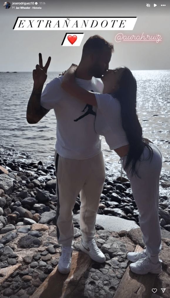  La foto de Jesé Rodríguez y Aurah Ruiz en redes sociales.