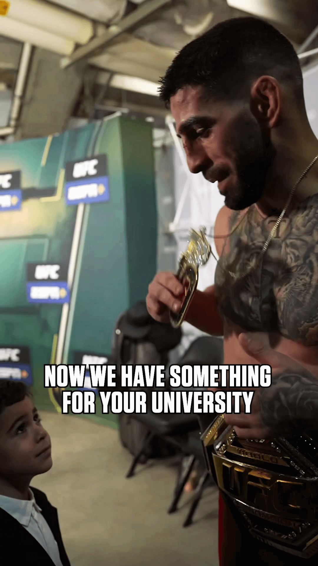 La lección de vida de Ilia Topuria a su hijo.