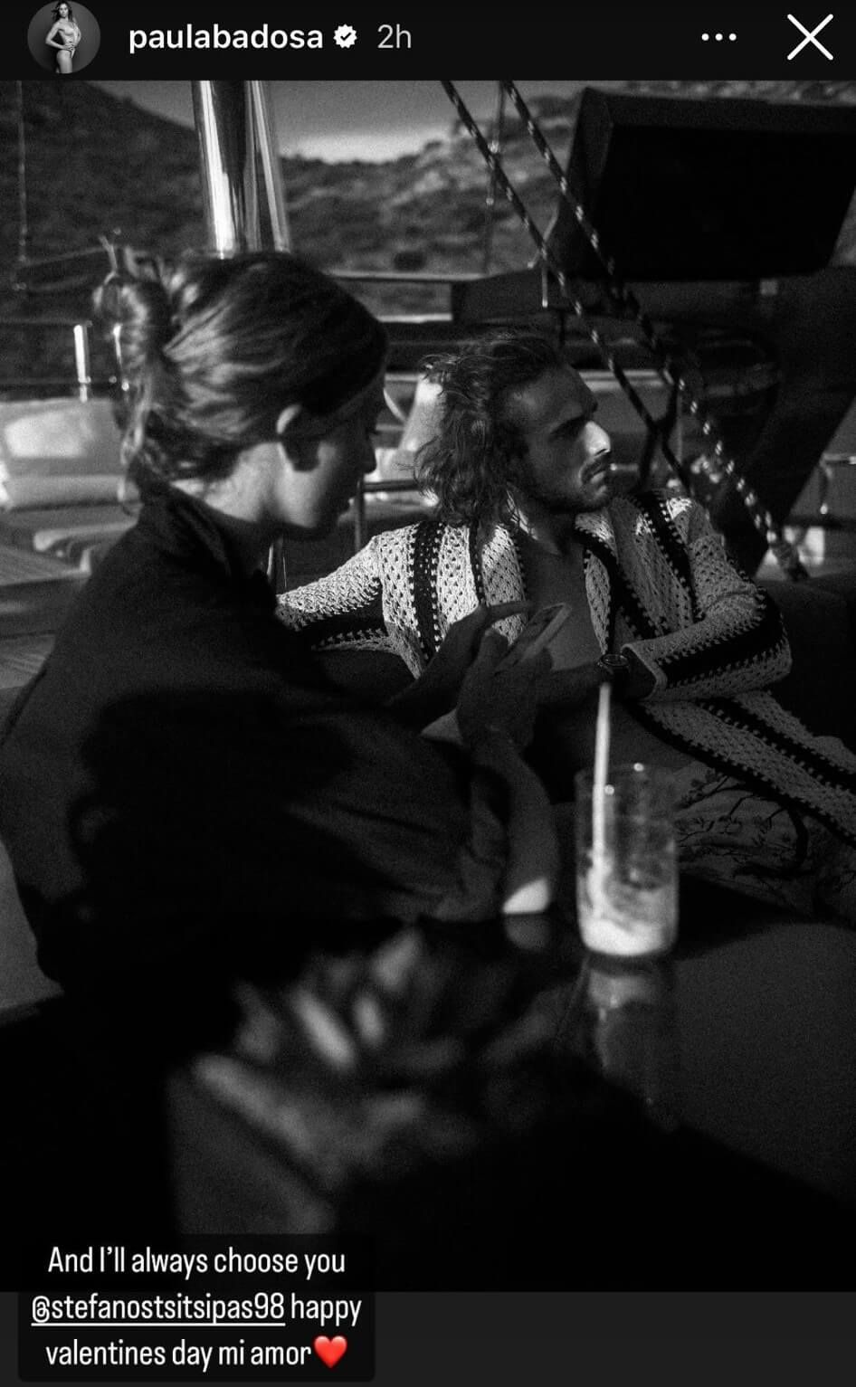  La romántica felicitación de Paula Badosa a Tsitsipas por San Valentín