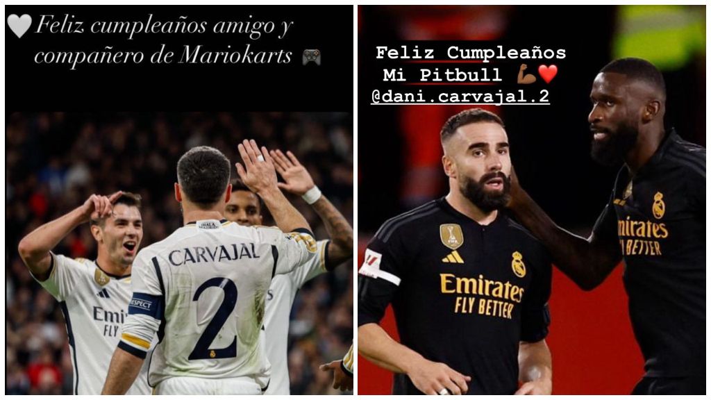 Las felicitaciones de Brahim Díaz y Rüdiger a Dani Carvajal (@dani.carvajal.2)