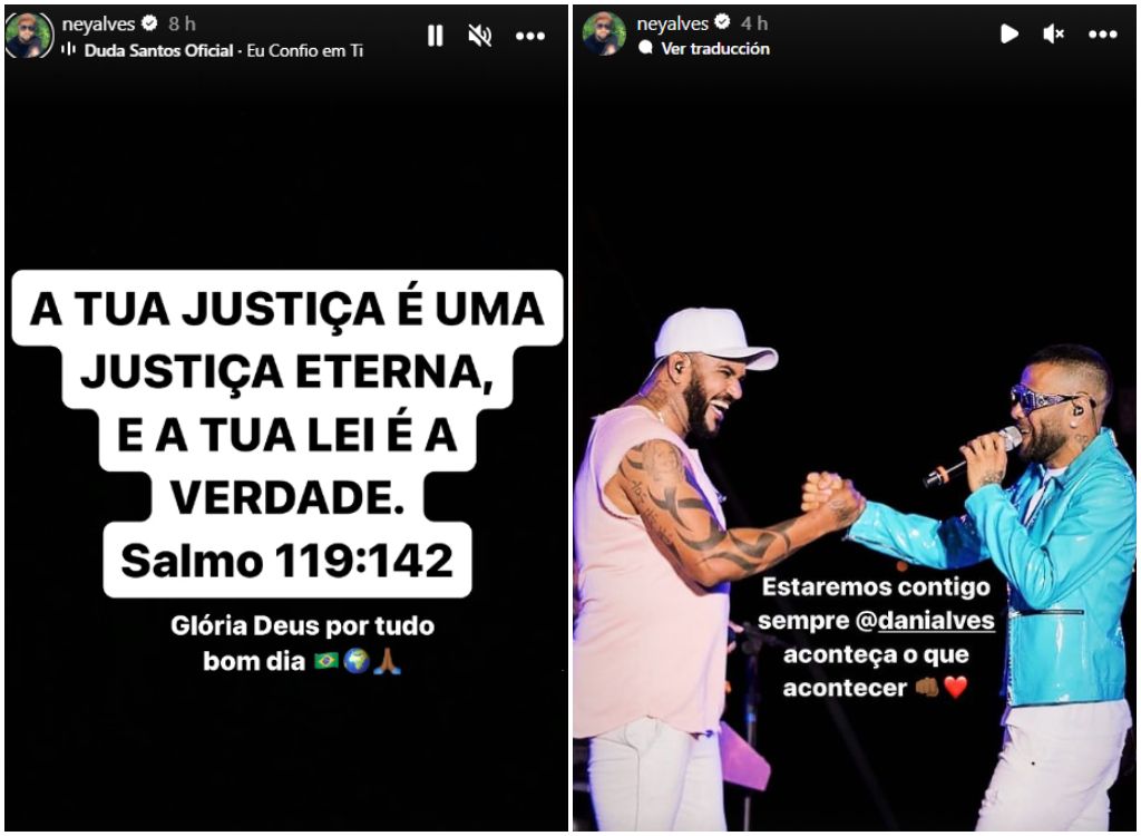  Las publicaciones de Ney, hermano de Dani Alves, durante el primer día del juicio (@neyalves)