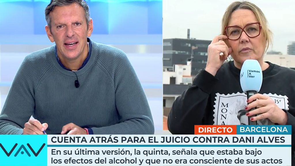 Mayka Navarro dando información sobre el juicio de Dani Alves en 'Vamos a ver (Telecinco)