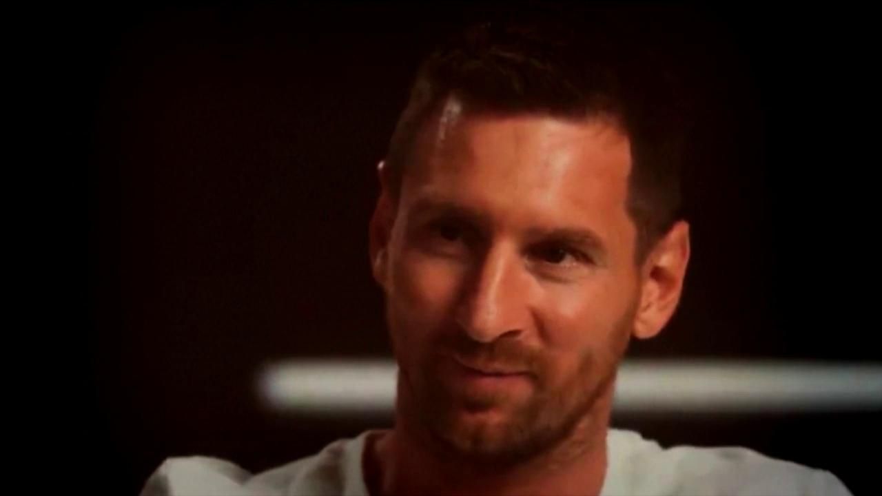 Messi en la charla con Zidane