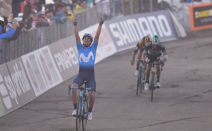 Mikel Landa, del Movistar Team, durante una etapa