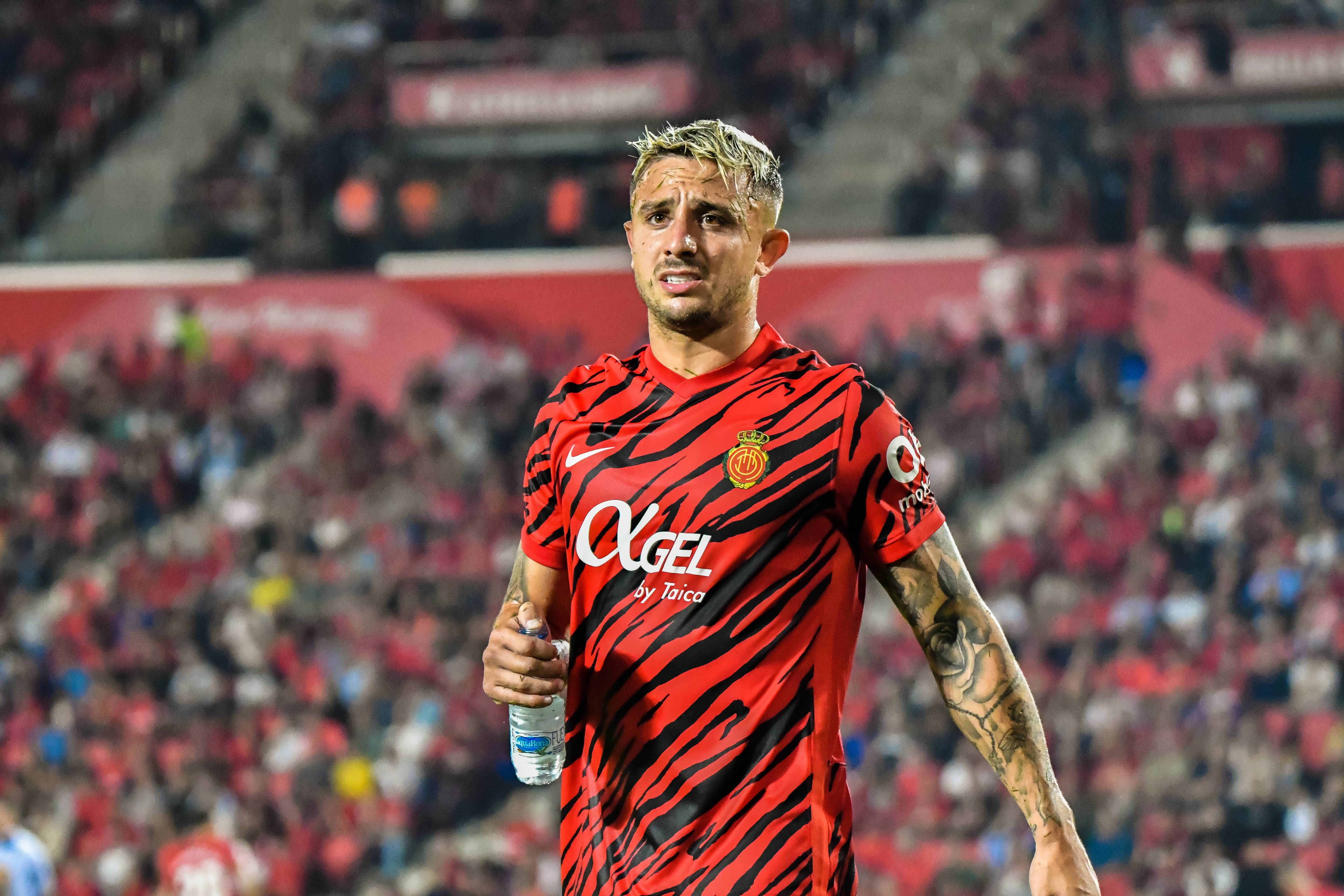 Pablo Maffeo, lesionado en el Mallorca-Espanyol.