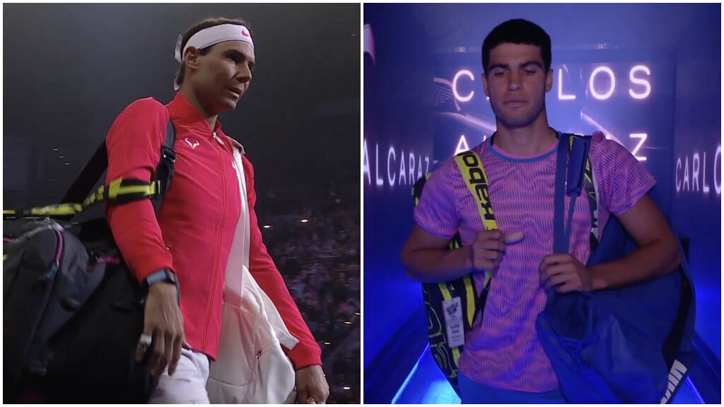 Rafa Nadal y Carlos Alcaraz disputaron la Netflix Slam..