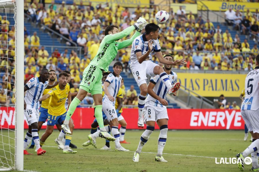  Remiro, durante el UD Las Palmas-Real Sociedad.