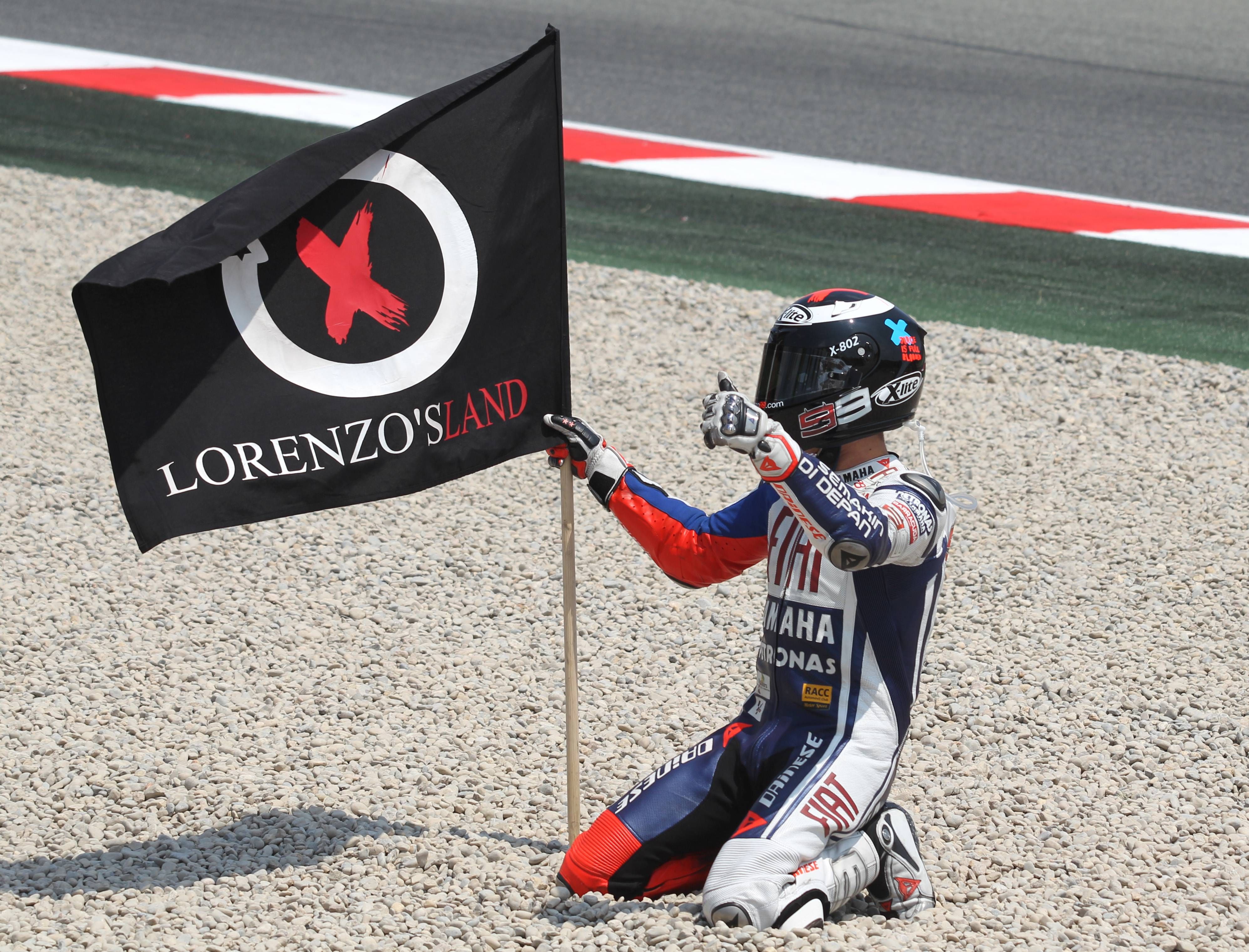  Jorge Lorenzo, tras ganar el GP de Montmeló en 2010.