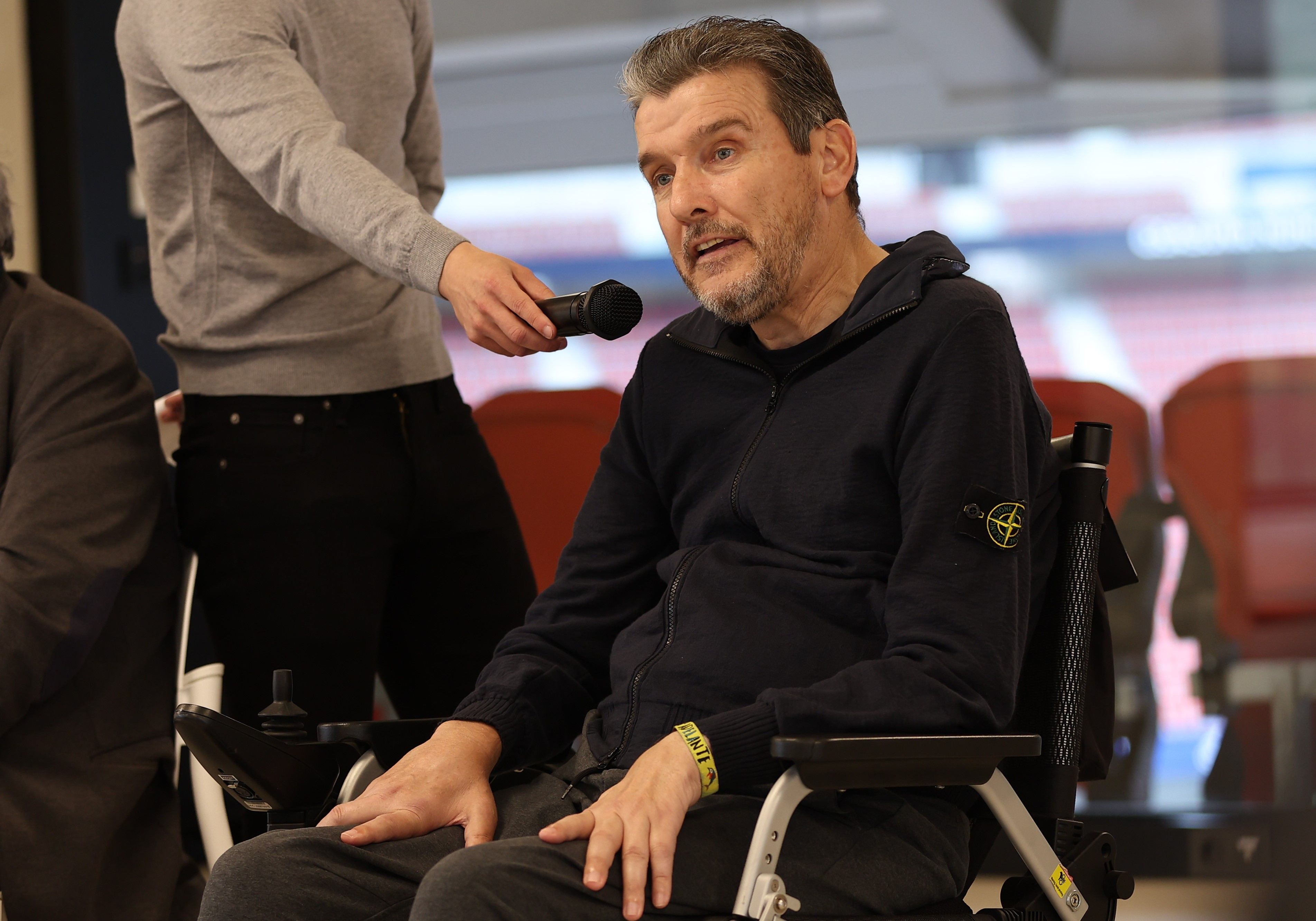 Juan Carlos Unzué en la presentación de su documental en El Sadar